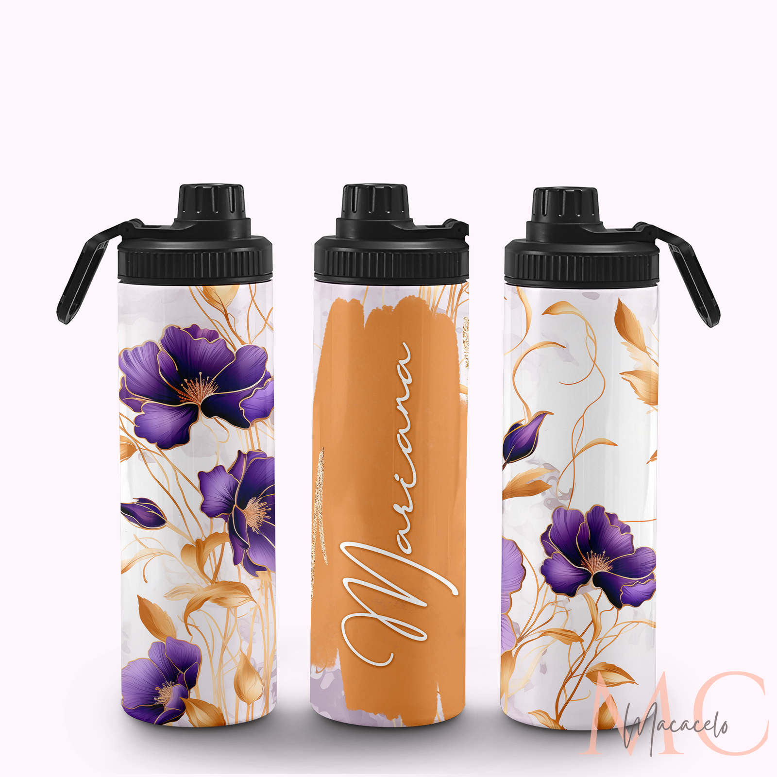 Termo 20oz - Floral Nombre Personalizado TF0009